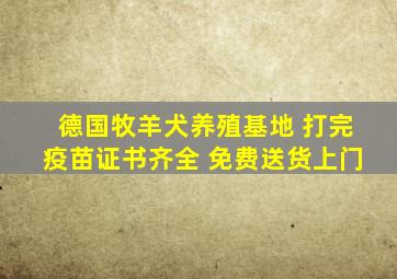 德国牧羊犬养殖基地 打完疫苗证书齐全 免费送货上门